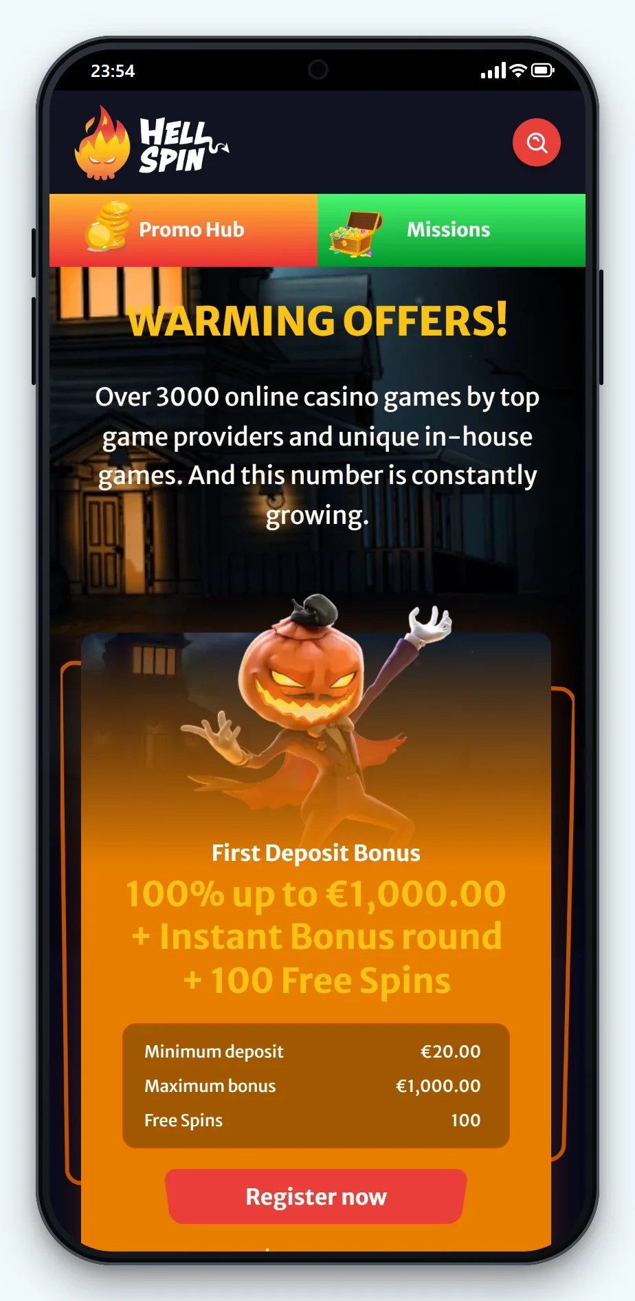 bankoverschrijving casino: promoties HellSpin op mobiel