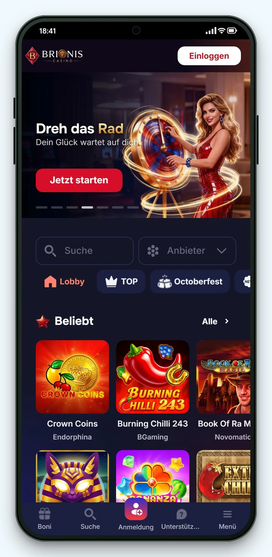 online casino überweisung: Brionis mobil, Lobby