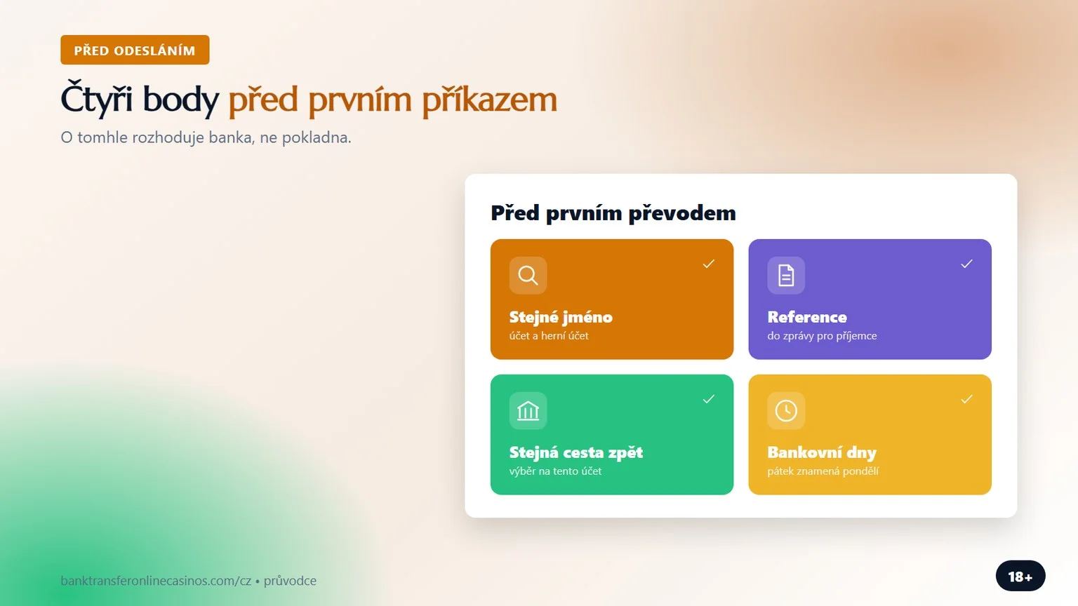online bankovní převod: čtyři body před prvním příkazem