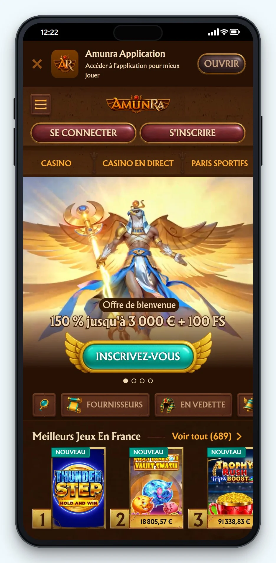 casino en ligne virement bancaire : AmunRa sur mobile
