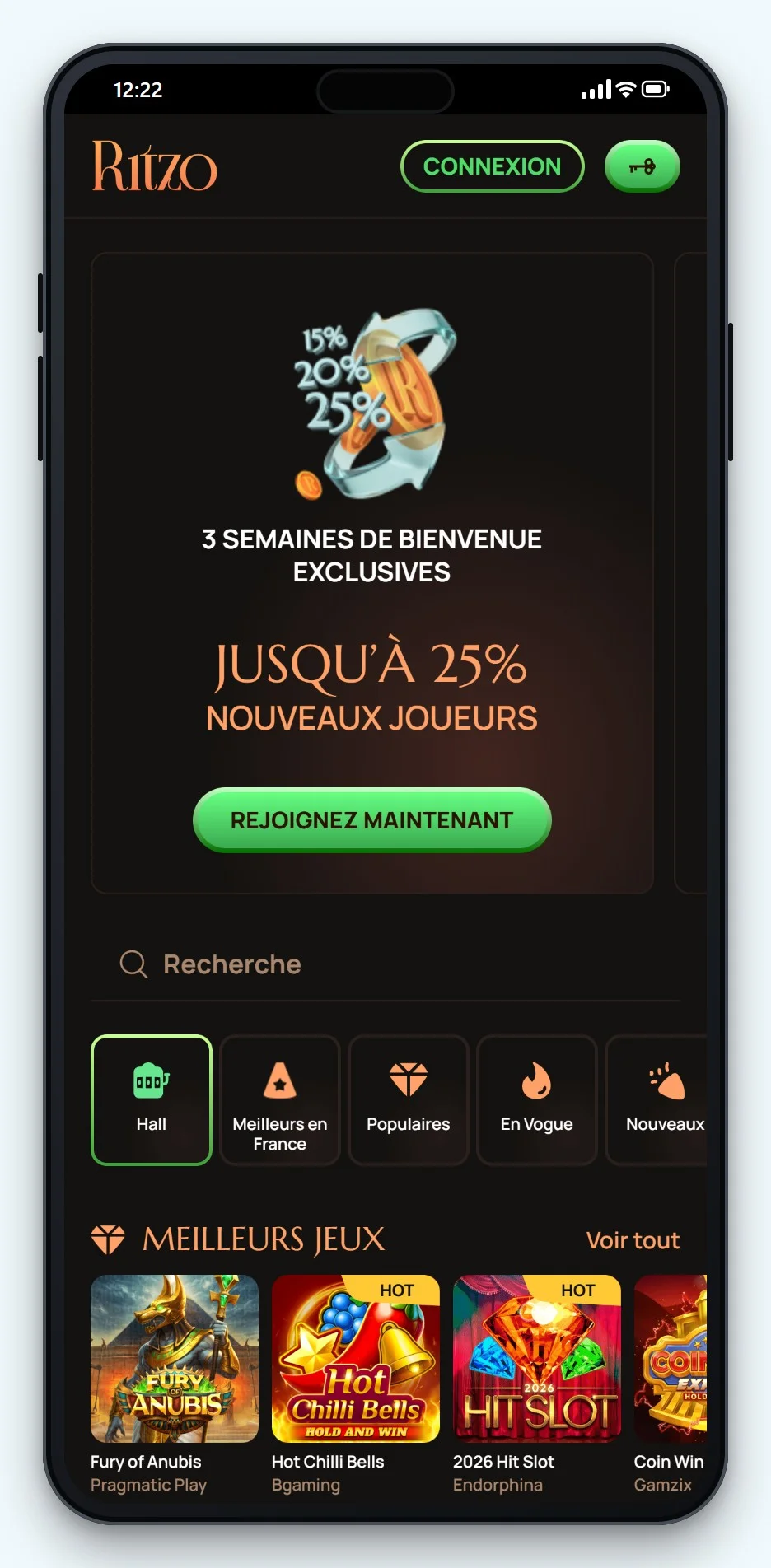 casino retrait virement bancaire : Ritzo sur mobile