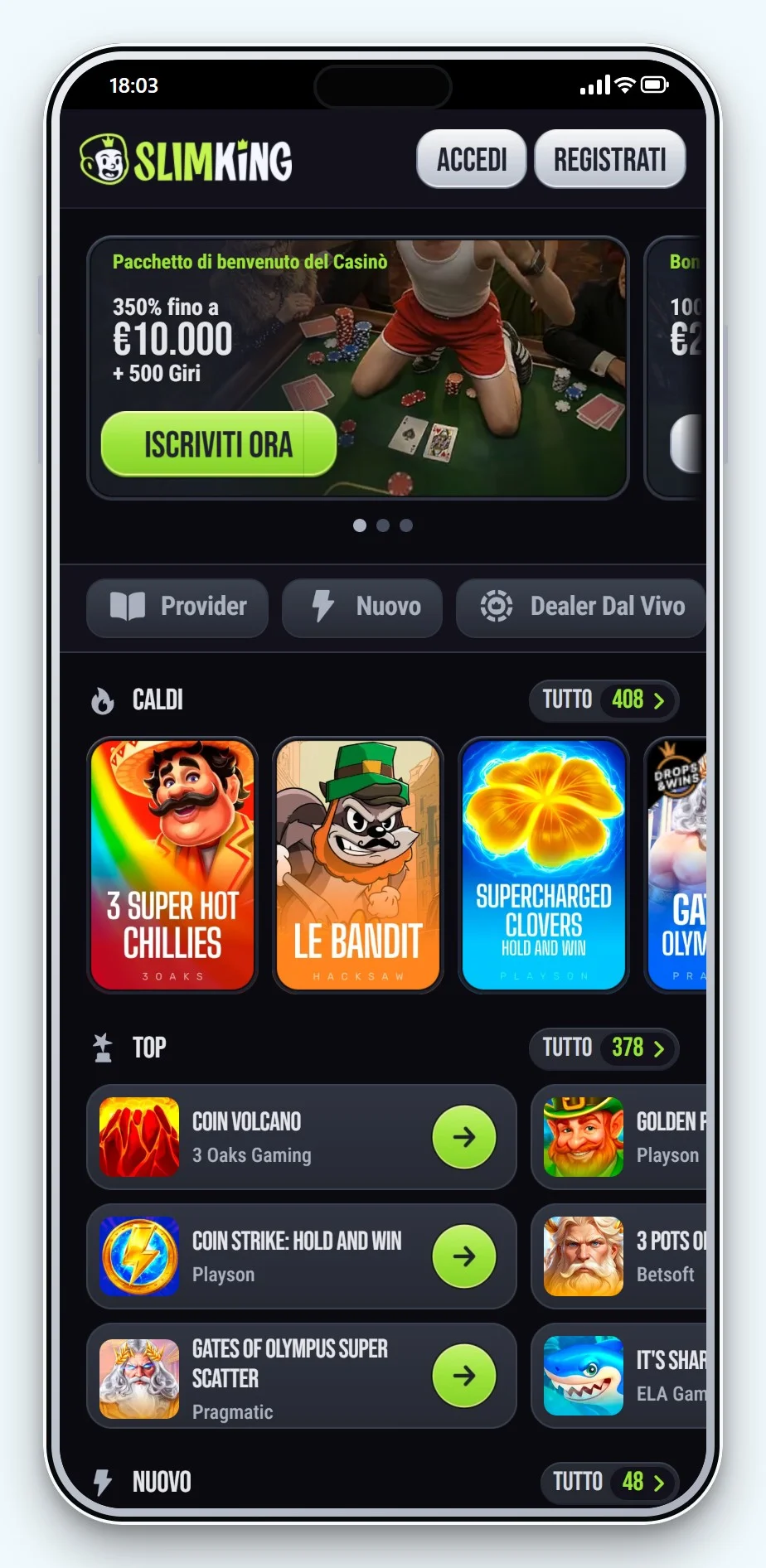 casino con prelievo bonifico bancario: Slim King mobile